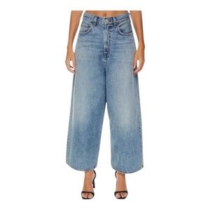 AGOLDE Valeria High Rise Wide Leg Jeans Temor Medium Wash Size 33